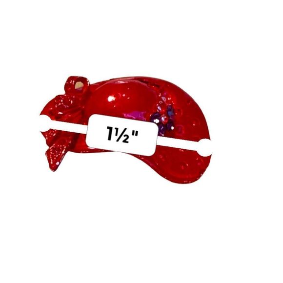 Vintage Red Ceramic and Rhinestone Hat Brooch - Picture 4 of 7